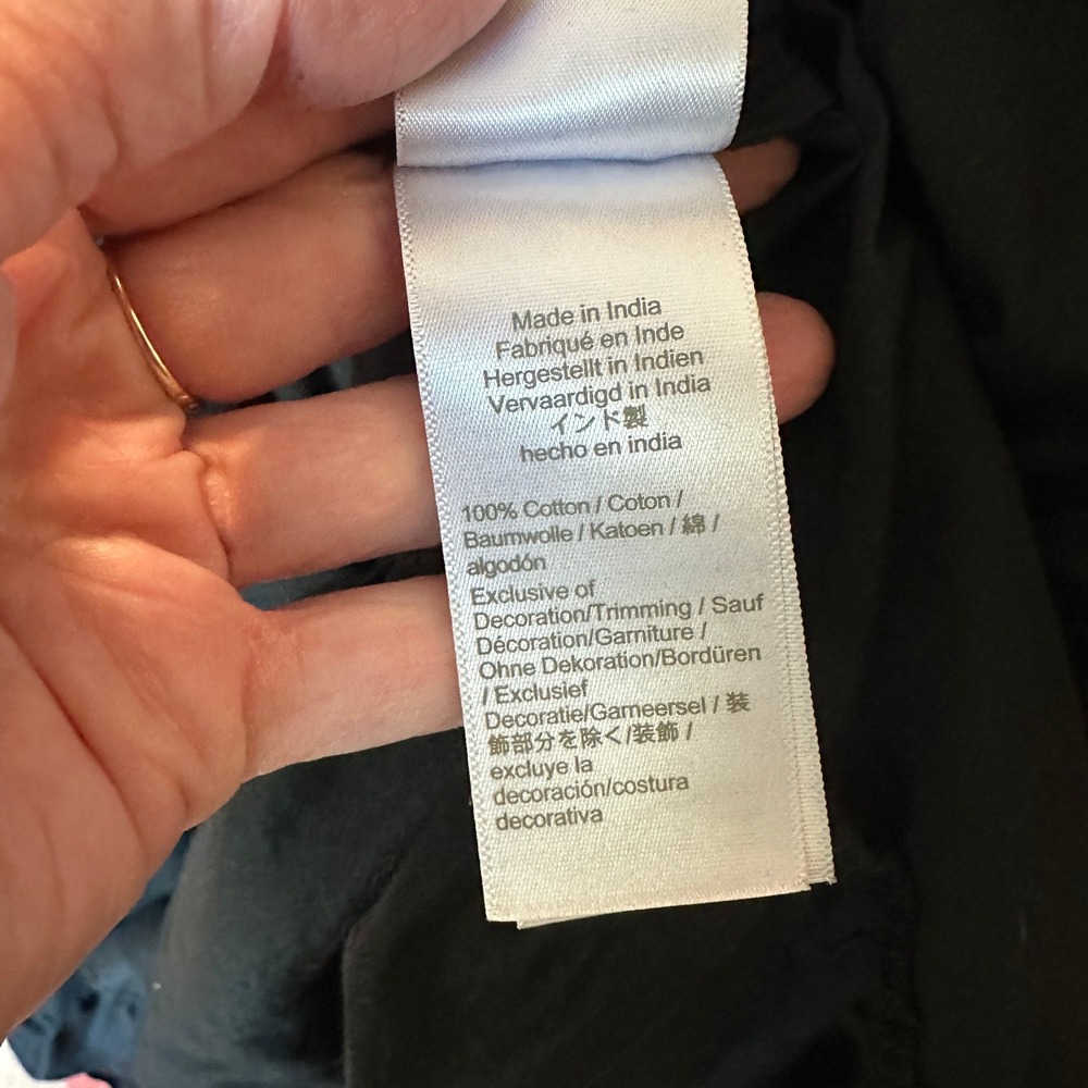 J. Crew Re-Imagined‎ Bow Front Black Cotton Beach Midi Dress Summer Medium - Picture 5 of 13